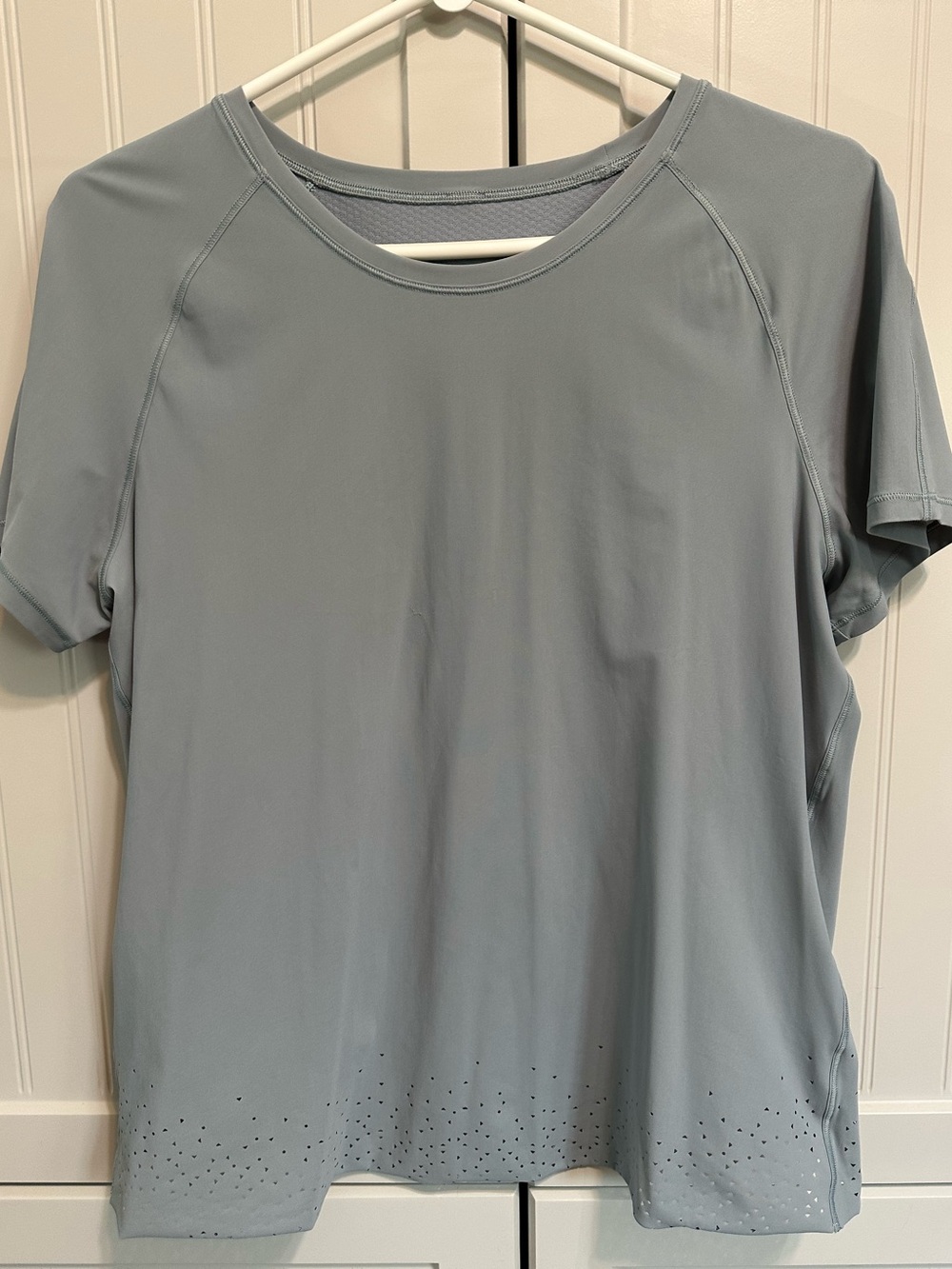 Lululemon Quick Pace Short Sleeve Shirt in the "Blue Cast" colorway.